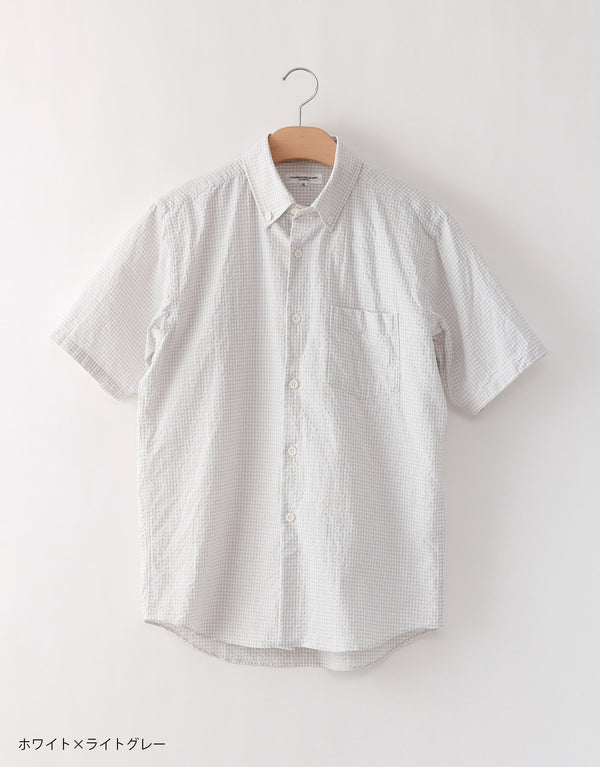 Seersucker short sleeve button down shirt